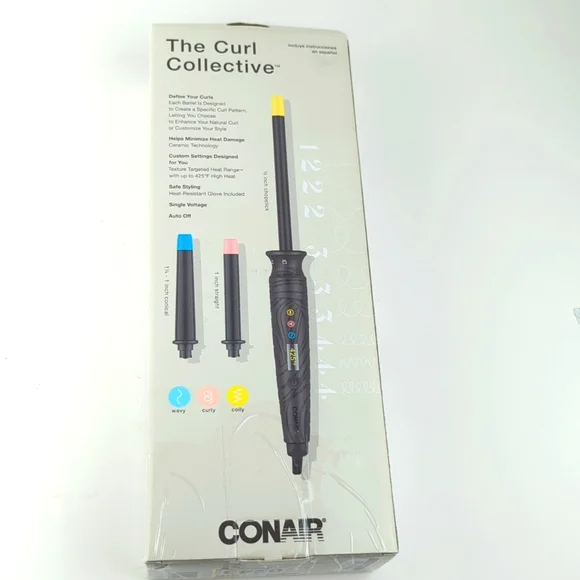 The Curl Collective 3-in-1 Ceramic Curling Wand Open Box Inspected